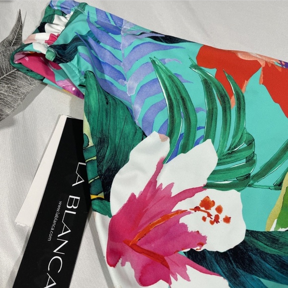 NWT La‎ Blanca [ 14 ] Shirred Side Bikini Bottoms in Tropea Breeze - Picture 11 of 11